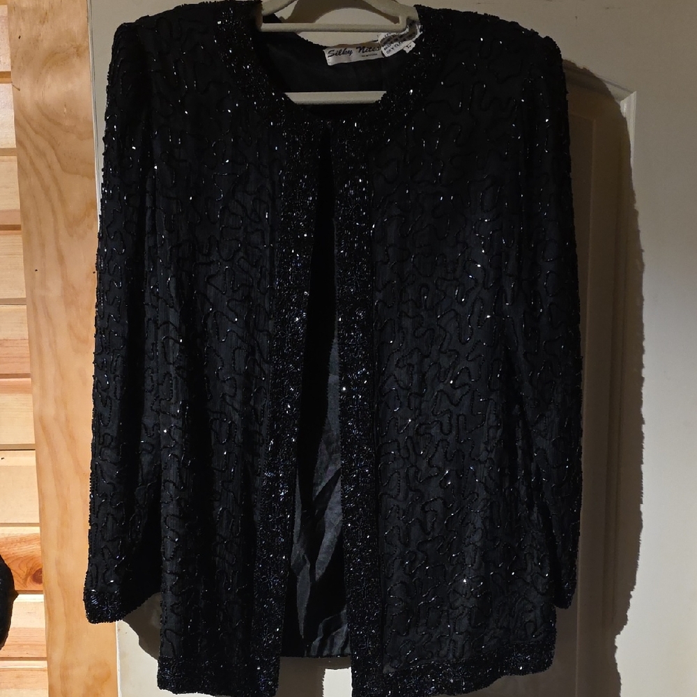 Elegant Black Sequin Blazer